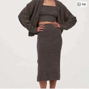 H&M 3 pc Skirt Top Sweater Set XS S